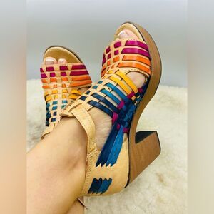 Handmade Rainbow Platform Heels